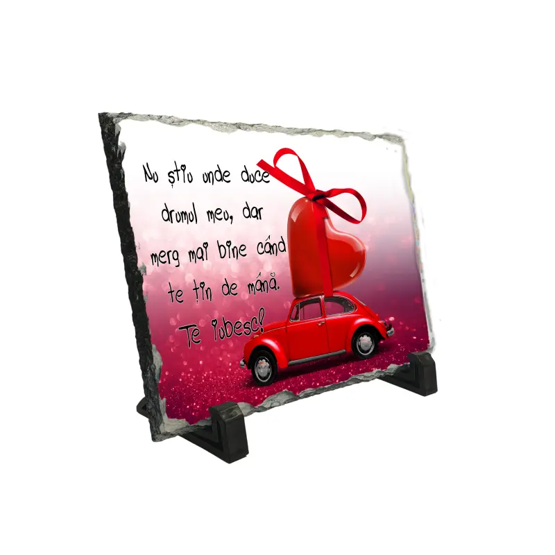 Nu stiu unde duce drumul meu..., piatra ardezie personalizata, cu mesaj model pa021